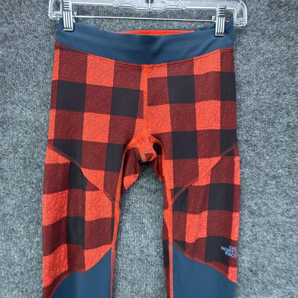 The North Face Flash Dry Leggings Womens Small Red Black 27" Back Pocket - Picture 2 of 14